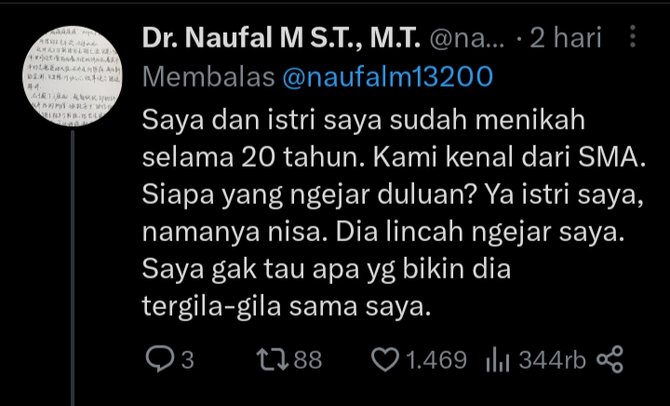 viral kisah seorang suami pamer istri terbaiknya yang sudah meninggal di twitter