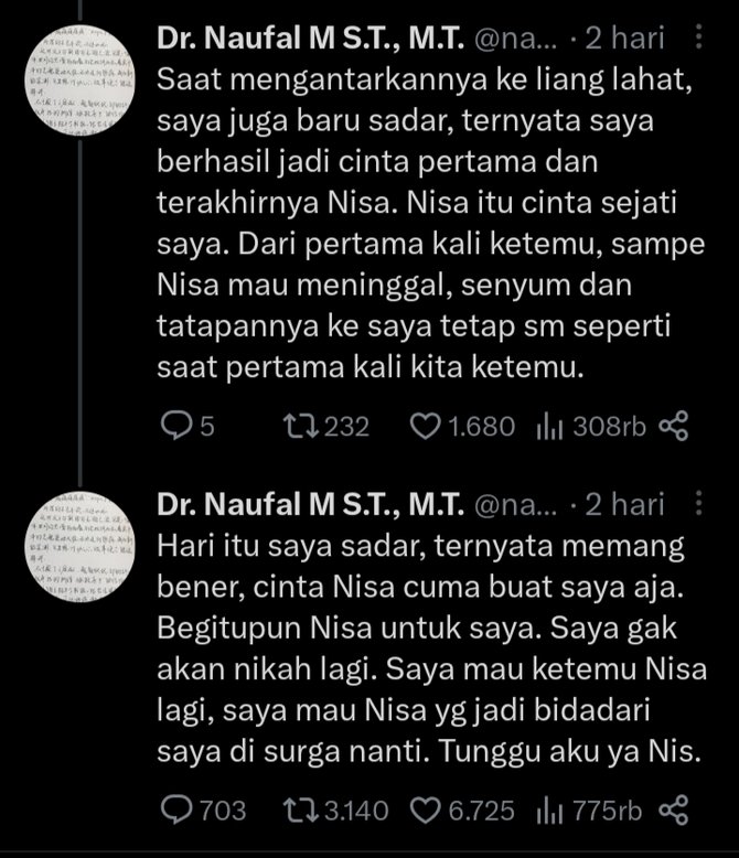 viral kisah seorang suami pamer istri terbaiknya yang sudah meninggal di twitter