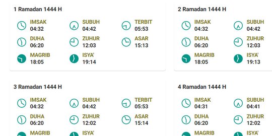 Jadwal Imsakiyah Ramadan 2023 Seluruh Indonesia, Cek Linknya di Sini