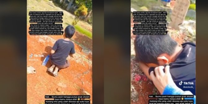 Sedih, Wanita Ini Bertemu Anak Kecil di Makam, Tangis Pecah 'Ma Saya Kangen Banget'