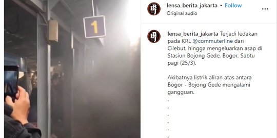 Heboh Asap Gerbong KRL di Stasiun Bojong Gede, Begini Penjelasan KAI