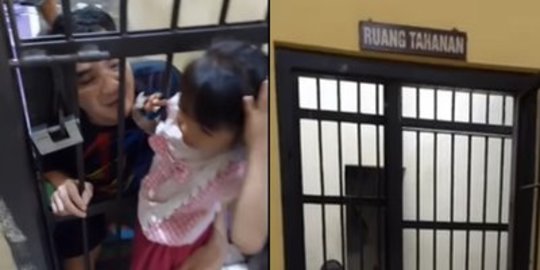 Momen Haru, Ayah & Anak Saling Melepas Rindu di Balik Bui, Akhirnya Polisi Buka Sel