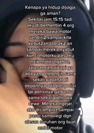 wanita curhat hidup di jogja nggak aman