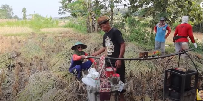 unik penjual kopi amp gorengan di tengah sawah di bayarnya pakai hasil pertanian