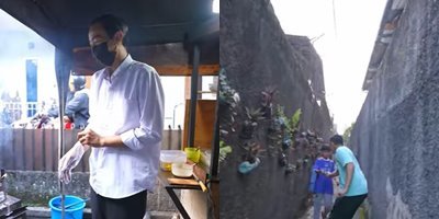 lama tak muncul ternyata jokowi kw jualan mi tek tek di gang sempit