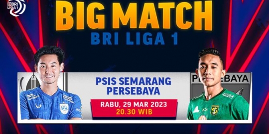 Link Live Streaming BRI Liga 1 : PSIS Semarang vs Persebaya Surabaya di Vidio Malam Ini