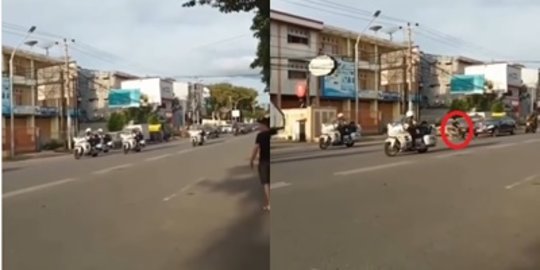 Ini Rekaman Video Pemotor Nyaris Tabrak Mobil Presiden Jokowi, Santai Langsung Gas