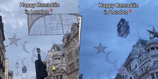 Pertama Kali dalam Sejarah, Jalanan London Tampak Cantik Dihiasi Ornamen Ramadan