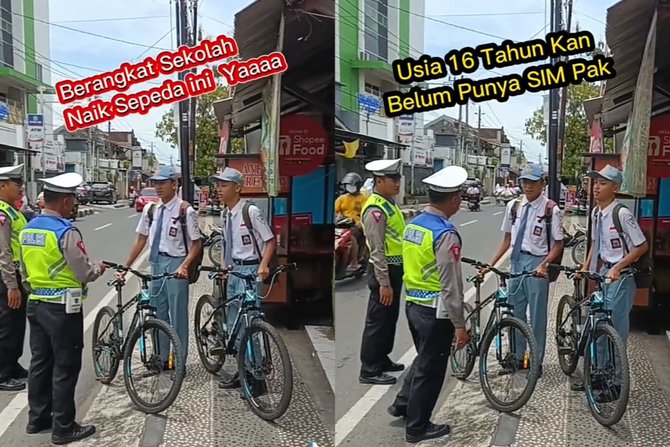gara gara berangkat sekolah naik sepeda siswa smk diberi hadiah ini oleh polisi