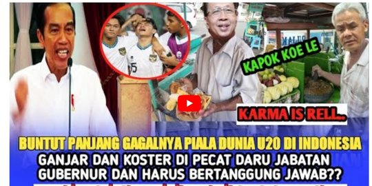 Ganjar dan Wayan Koster Dipecat dari Jabatannya usai Putusan FIFA? Cek Faktanya