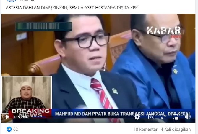 arteria dahlan dimiskinkan dan semua hartanya disita kpk cek faktanya