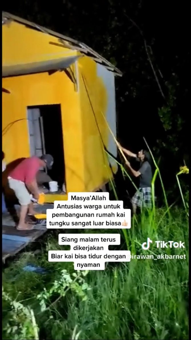 videonya viral begini proses warga bangun rumah baru untuk kai tungku
