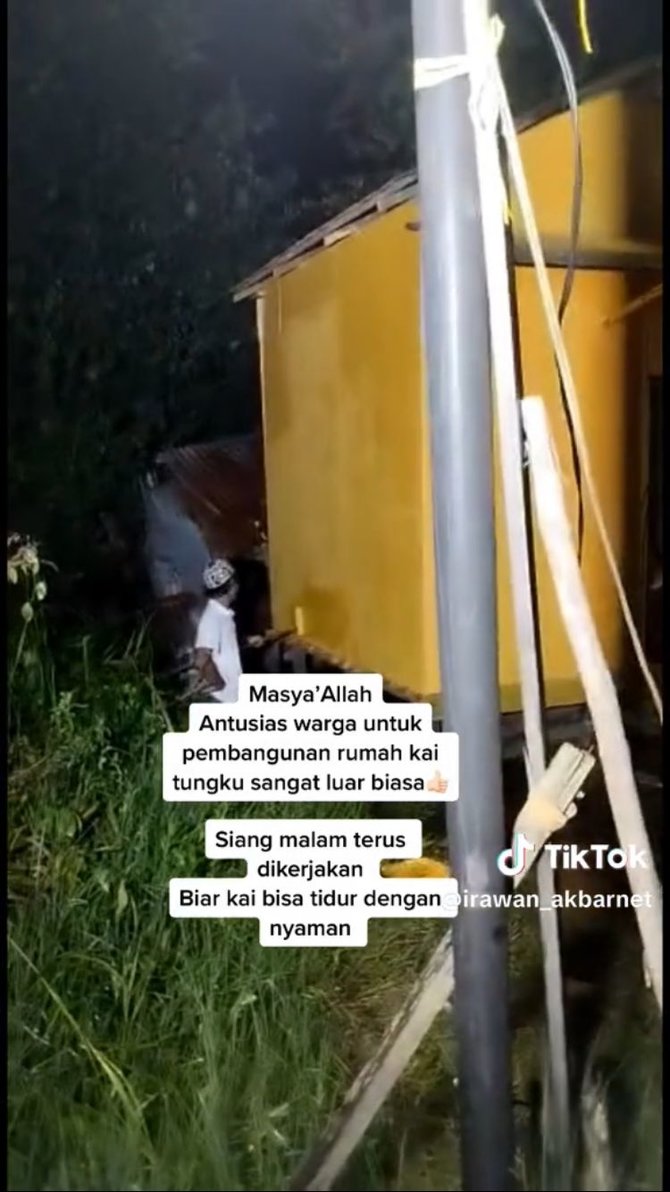 videonya viral begini proses warga bangun rumah baru untuk kai tungku