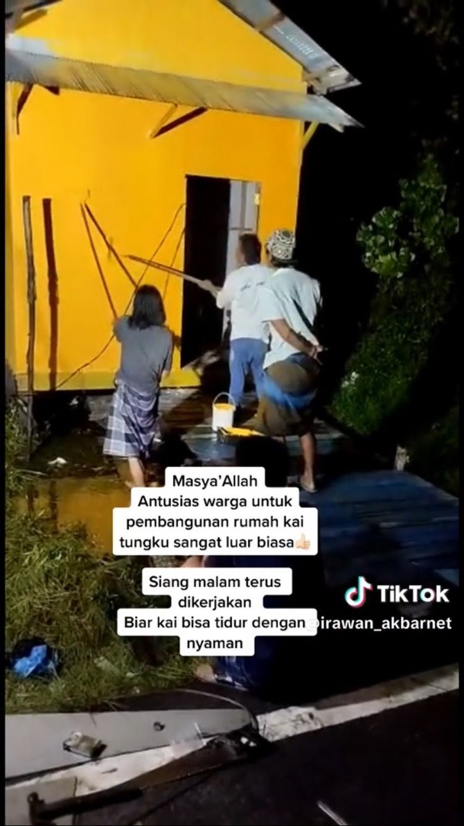 videonya viral begini proses warga bangun rumah baru untuk kai tungku