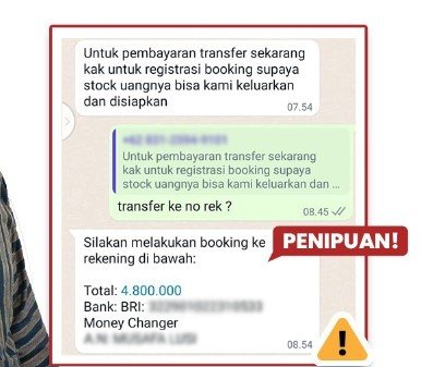 waspada modus penipuan penukaran uang melalui transfer