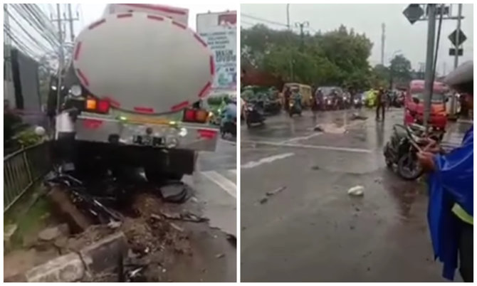 kecelakaan truk tangki di balaraja tangerang