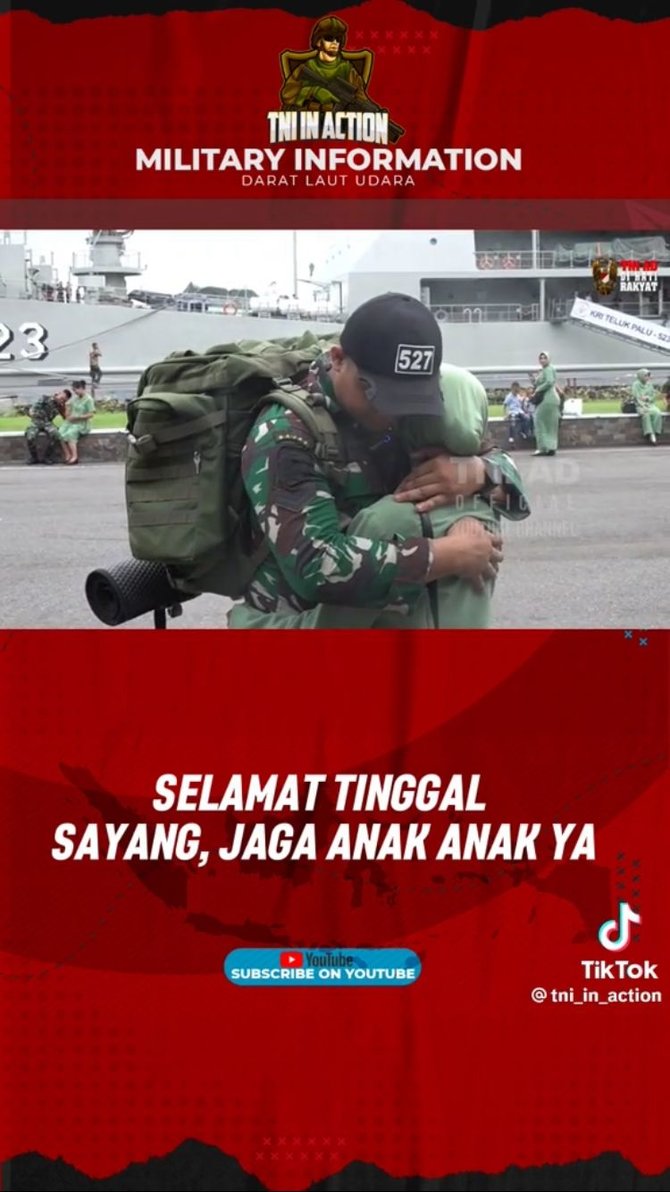 momen haru anggota tni pamit untuk bertugas