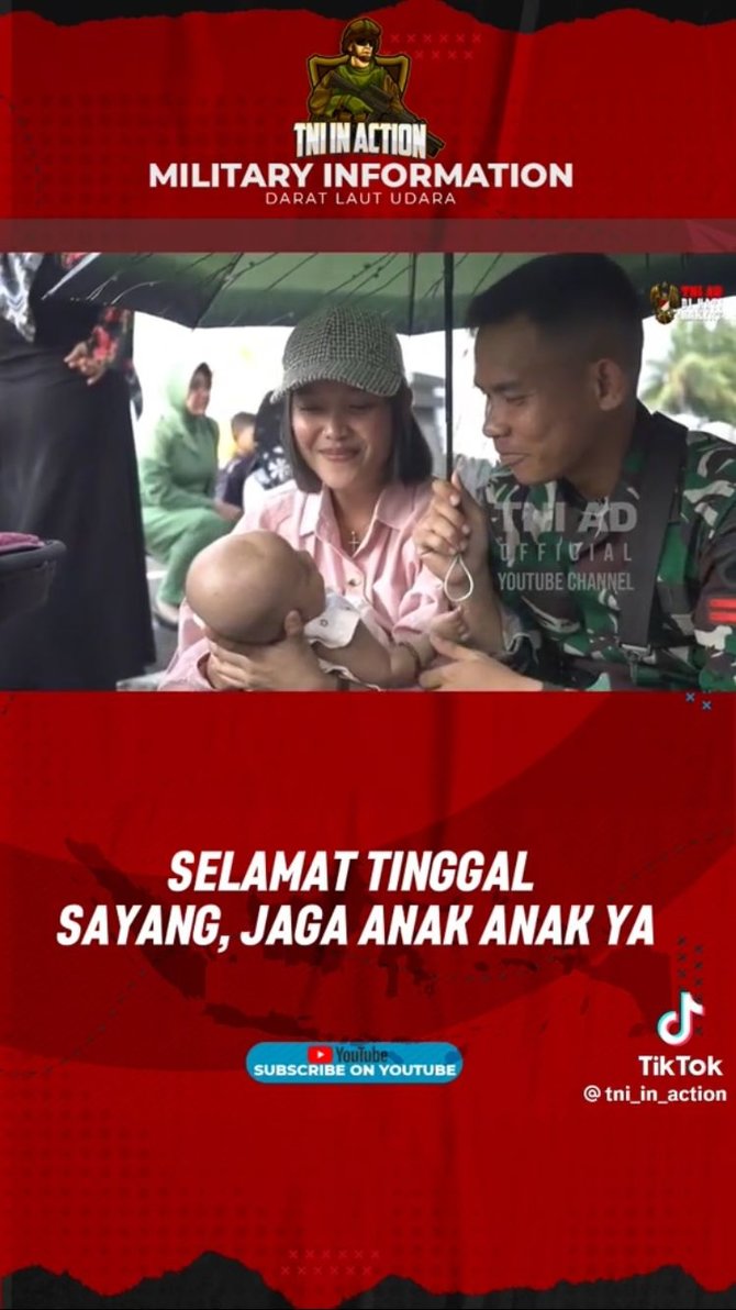 momen haru anggota tni pamit untuk bertugas