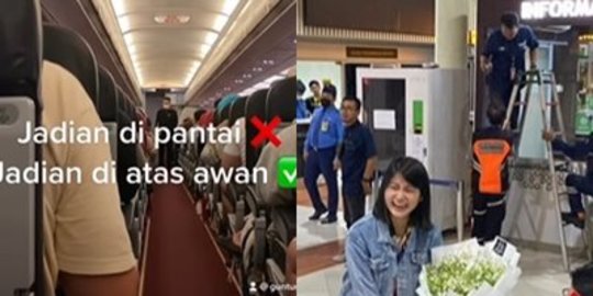 Sejoli Resmi Jalin Hubungan Pacaran di Atas Awan, Dapat Ucapan Gemas di Kabin Pesawat