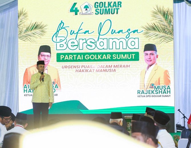 musa rajekshah menghadiri acara buka bersama parpol di sumut