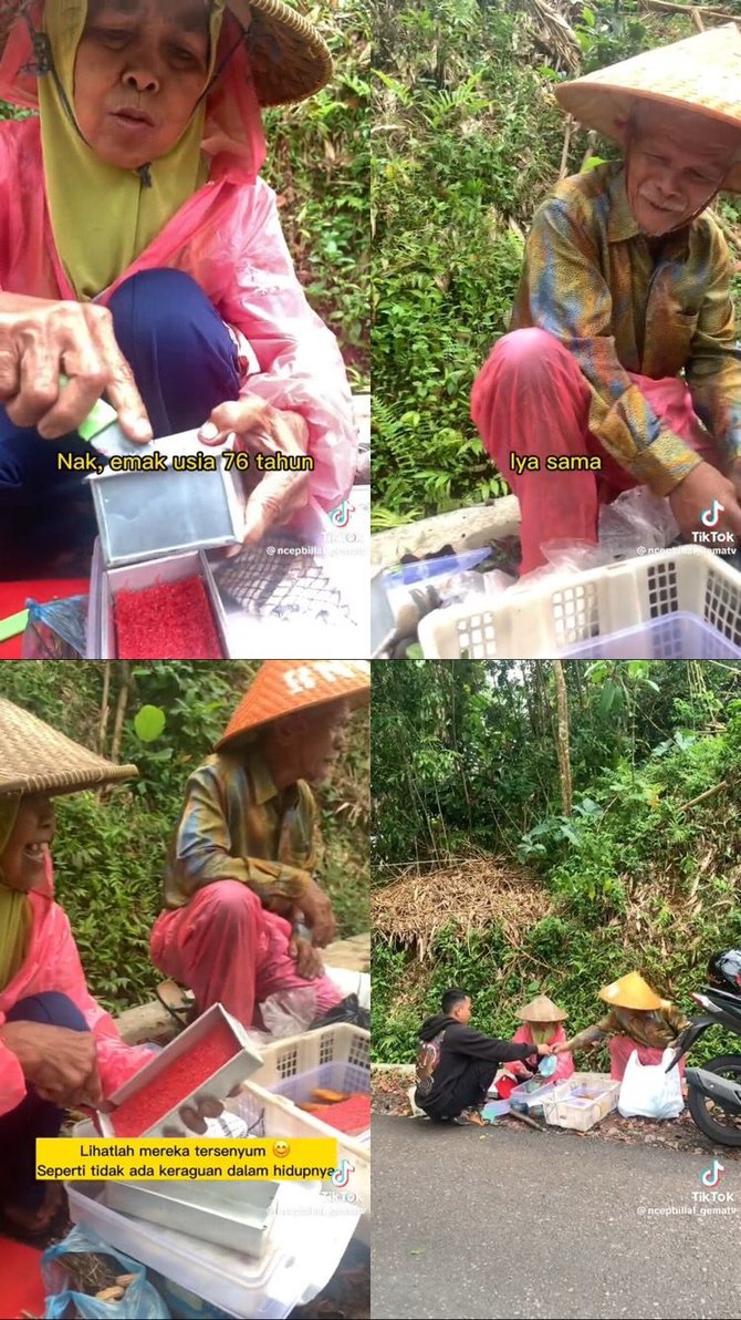 kisah haru kakek nenek jual jajanan tradisional jalan jauh sambil pikul keranjang