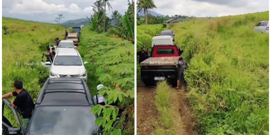 Viral Puluhan Kendaraan Terjebak Macet di Kebun Warga Wilayah Sukabumi, Ini Faktanya