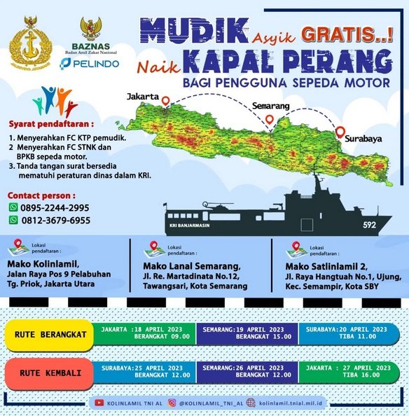 kapal perang untuk mudik