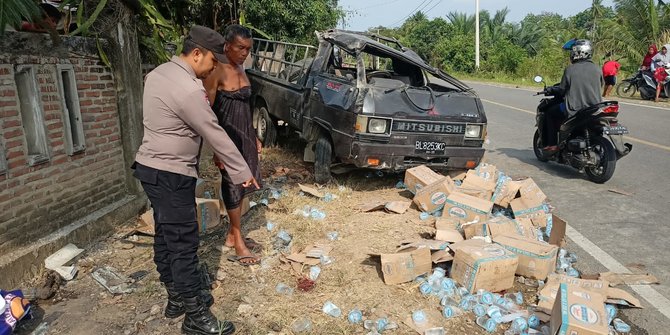 Mobil Pikap Terguling Usai Hindari Tabrakan di Aceh Utara, Satu Orang Meninggal Dunia