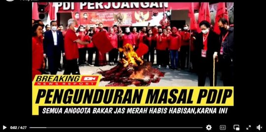 CEK FAKTA: Hoaks Video Sebut Semua Kader PDIP Mengundurkan Diri