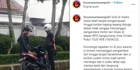 Viral Pemotor Dipukuli Sampai Kejang-Kejang Padahal Sudah Minta Maaf, Ini Kata Polisi