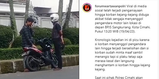 Polisi Tangkap Pemukul Pemotor Sampai Kejang-Kejang di Cimahi