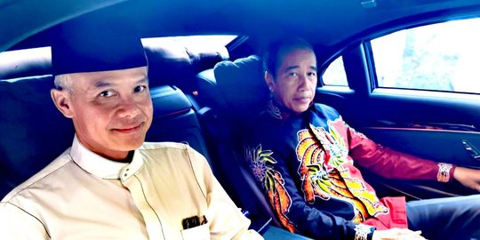 Potret Jokowi Satu Mobil dengan Ganjar Pranowo Usai Diumumkan jadi Capres PDIP