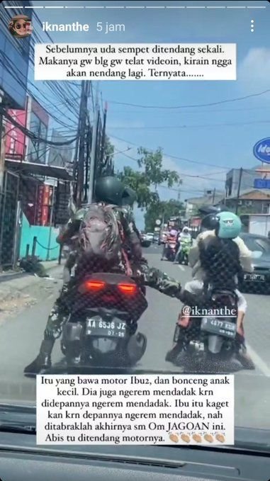 sosok pria berseragam tni tendang motor ibu dan anak terungkap dapat sanksi disiplin