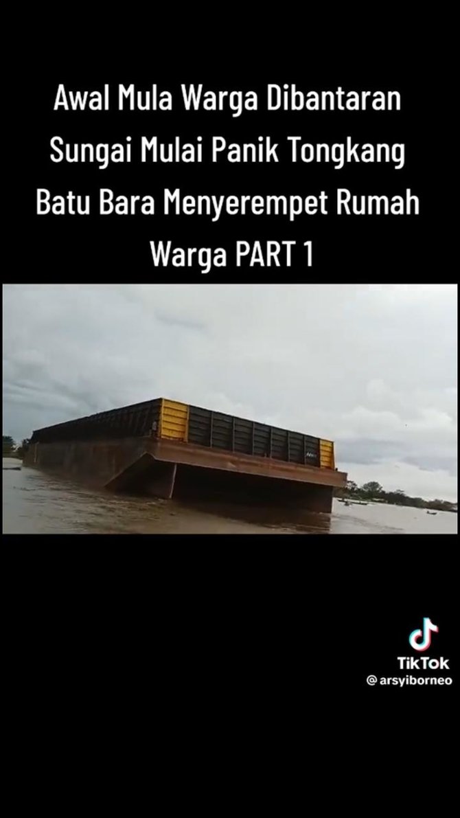 detik detik kapal tongkang serempet rumah warga diwarnai tangisan