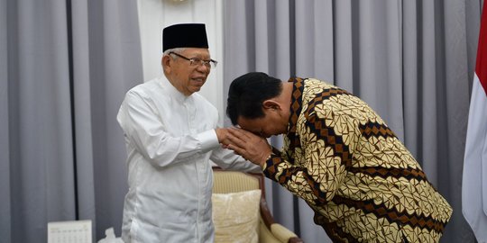 Prabowo Sambangi Wapres Ma'ruf Amin: Mohon Maaf Lahir Batin Pak