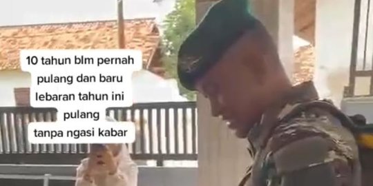 Disambut Haru, Begini Momen Kepulangan Anggota TNI yang Sudah 10 Tahun Tidak Pulang