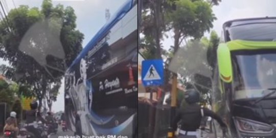 Polisi Militer TNI AD Murka Ada Bus Nekat Lawan Arah Bikin Macet, Nyali Sopir Menciut