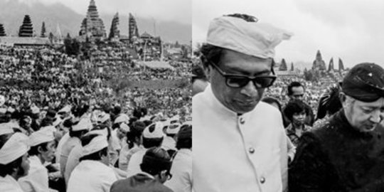 Foto Lawas Soeharto & Gubernur Bali Ikuti Upacara Eka Dasa Rudra Tahun 1979