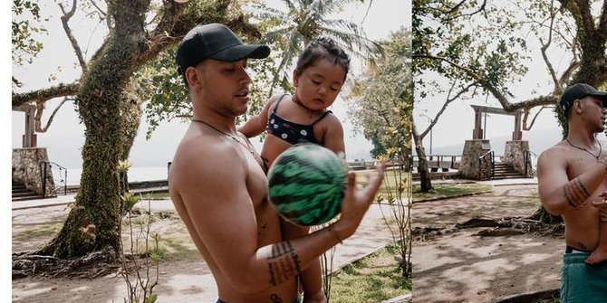 Potret Liburan Keluarga Siti Badriah ke Pantai, Gemasnya Xarena Bermain Air