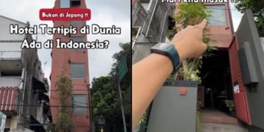 Hotel Tertipis Dunia ada di Indonesia, Fasilitas Lengkap, Ukuran & Lift Jadi Sorotan