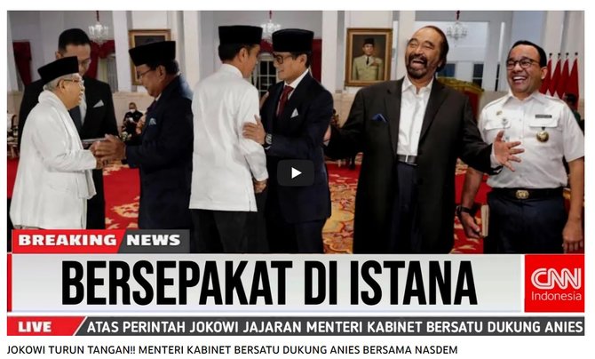 cek fakta jokowi perintahkan menteri bersatu dukung anies di pilpres 2024