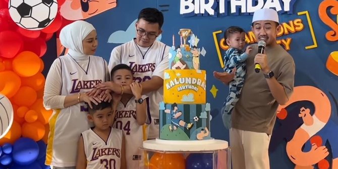 Potret Kemeriahan Pesta Ultah Ke-4 Kalundra Anak Tya Ariestya yang Usung Tema Basket