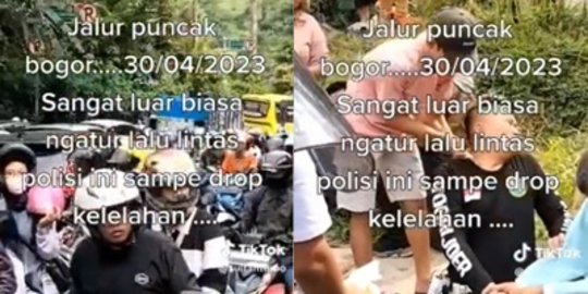 Lelah Atur Lalu Lintas, Polisi Ini Sampai Pingsan lalu Dipijat Warga di Pinggir Jalan