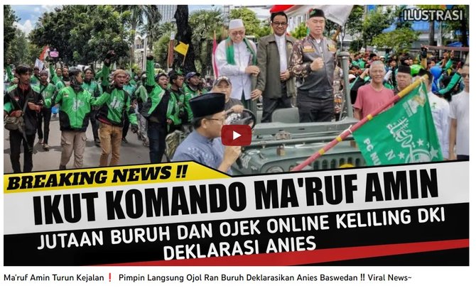 cek fakta hoaks video ma039ruf amin pimpin langsung buruh amp ojol dukung capres anies