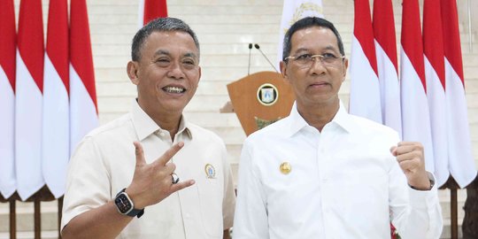 Kemesraan Heru Budi dan Prasetyo Edi di Acara Silaturahmi Forkopimda DKI