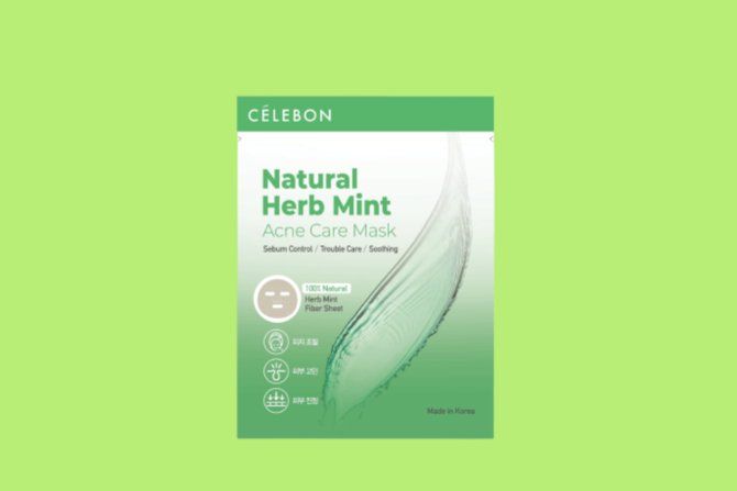 celebon natural herb mint acne care mask