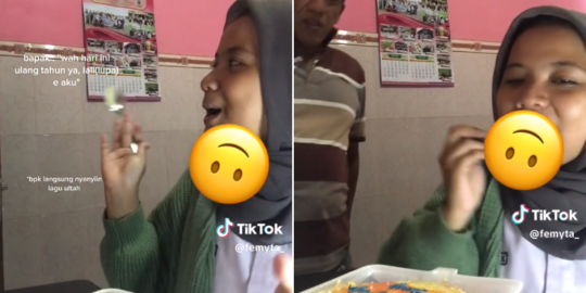Diam-Diam Rayakan Ultah Sendiri, Tangis Gadis Ini Pecah saat Sang Ayah Datang