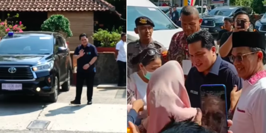 Momen Warga Lampung Meneriaki Erick Thohir Minta Pekerjaan 'Pak Erick Loker,loker'