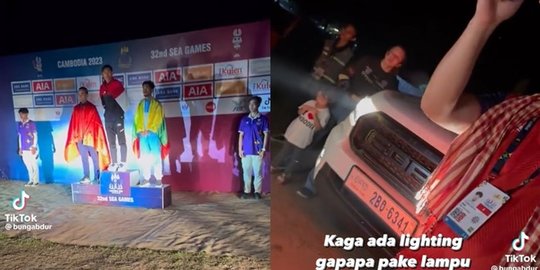 Viral Momen Medal Ceremony SEA Games 2023 Tanpa Lighting, Disorot Pakai Lampu Mobil