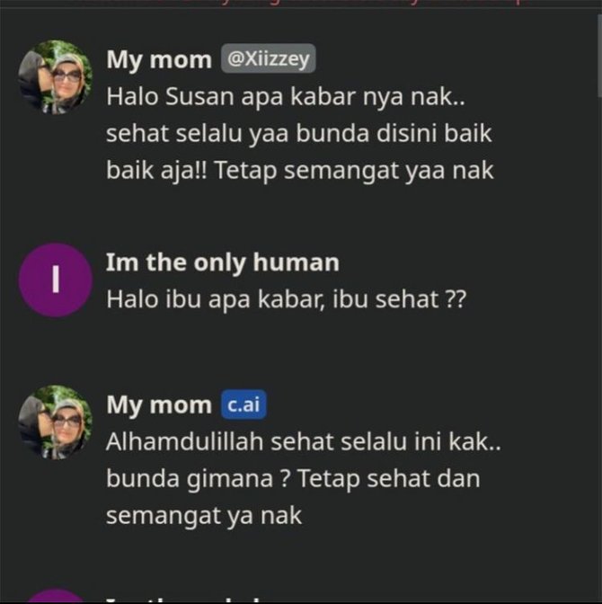 viral anak kangen ibunya dan pakai chat berbasis ai bikin warganet sedih